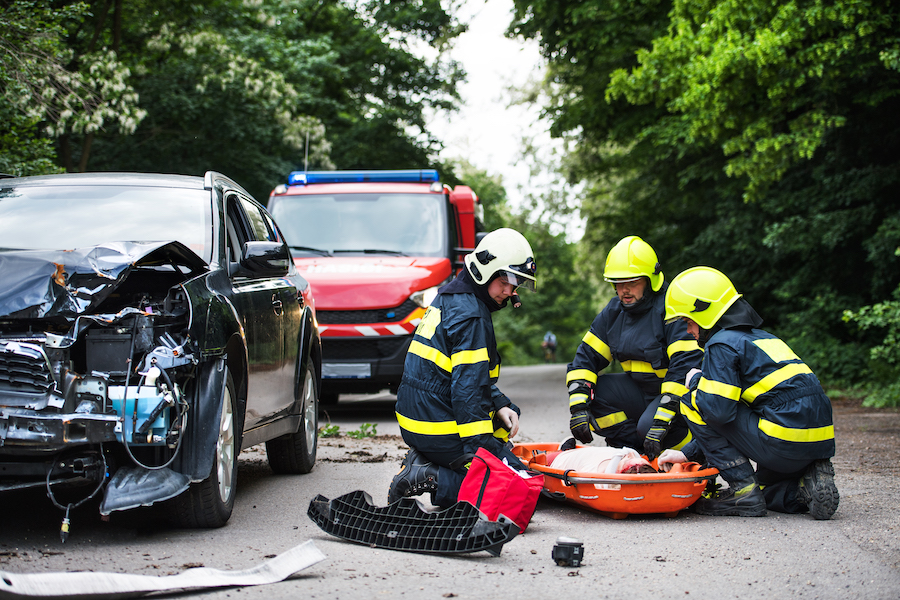 Hospital after car accident