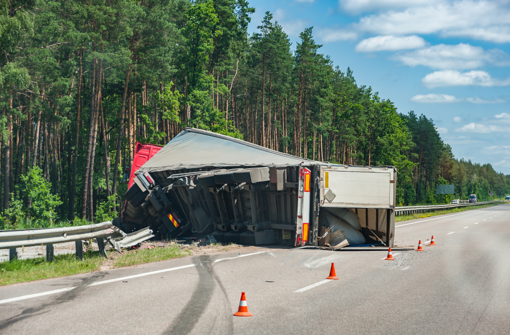 Photo of a Rolled-over Truck